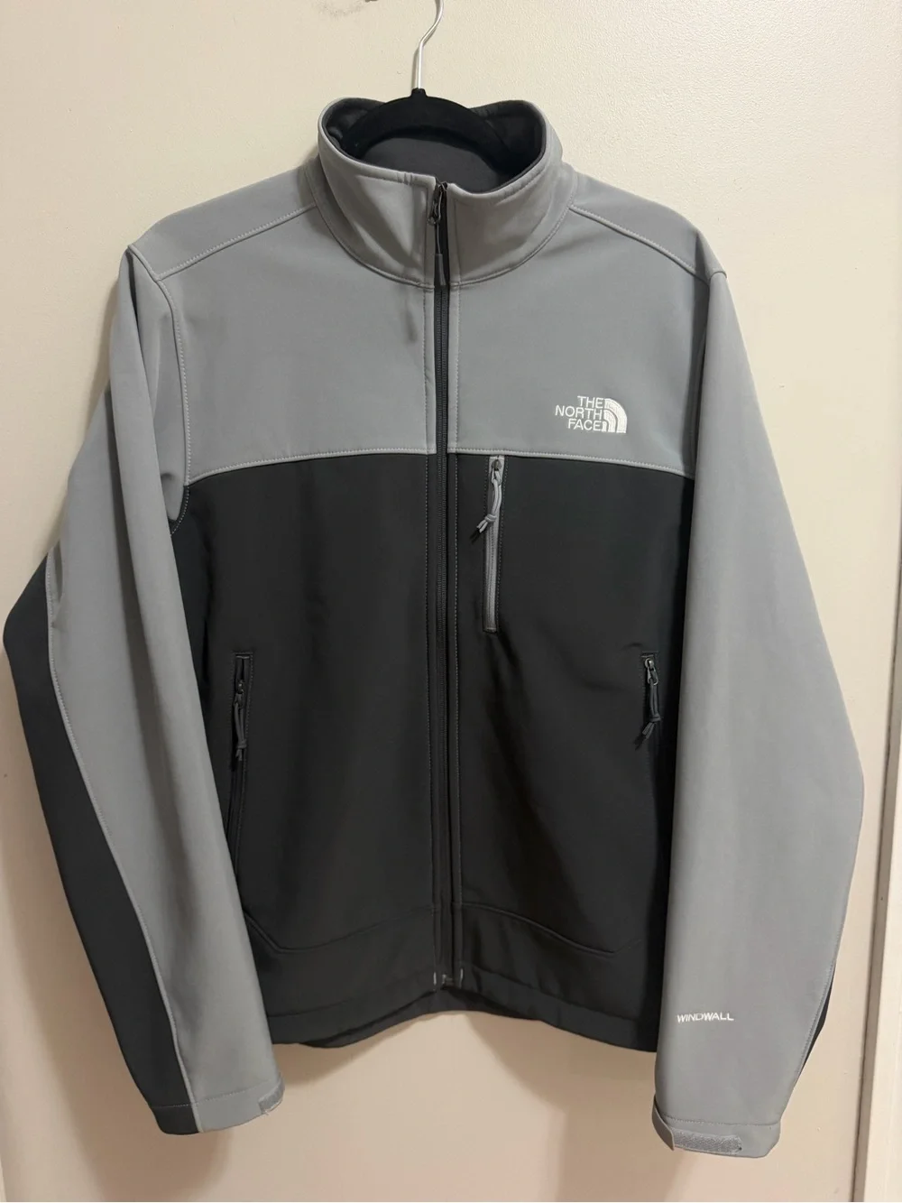The North Face Apex Bionic Soft Shell Jacket Men's Small Gray Black WindWall